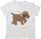 Ziegfeld T-shirt Hond Kitty Meisjes Katoen Wit/bruin Maat 128