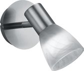 LED Wandspot - Trion Vosta - E14 Fitting - 4W - Warm Wit 3000K - 1-lichts - Rond - Mat Nikkel - Aluminium