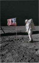 Armstrong photographs Buzz Aldrin (maanlanding) - Foto op Forex - 30 x 45 cm