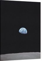 Earthrise viewing Earth from space (ruimtevaart) - Foto op Canvas - 75 x 100 cm