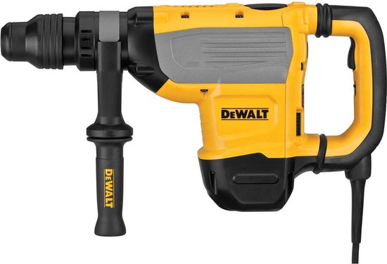 Gele DeWalt SDS-Max combihamer met zwarte handgrepen en details.