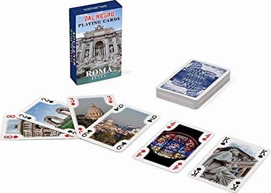 Afbeelding van het spel Dal Negro Speelkaarten Roma Karton Blauw 56-delig