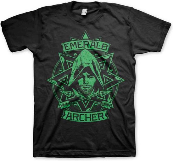 DC Comics Arrow Heren Tshirt -M- Emerald Archer Zwart