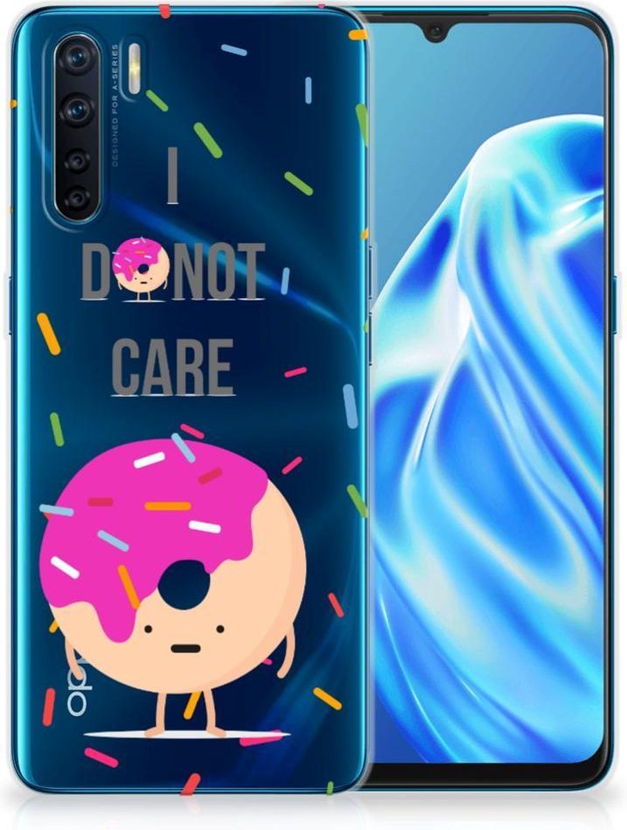 OPPO A91 Siliconen Case Donut Roze