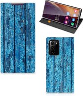 Telefoonhoesje Samsung Galaxy Note 20 Ultra Magnet Case Wood Blue
