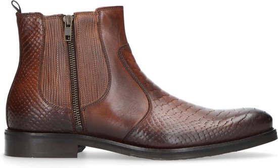 - Heren - Cognac boots met crocoprint - Maat 46 | bol.com