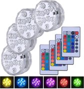 4 x LED decoratie unit 7 cm Multicolor led in zwembad - vaas of onder statafel - lampje onder water verlichting