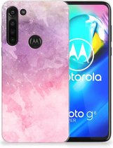 Telefoonhoesje Motorola Moto G8 Power Silicone Back Cover Pink Purple Paint