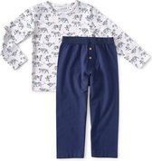 Little Label Pyjama Jongens - Maat 98-104 - Blauw, Wit, Geel - Zachte BIO Katoen