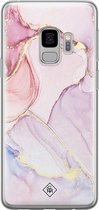 Samsung S9 hoesje siliconen - Marmer roze paars | Samsung Galaxy S9 case | paars | TPU backcover transparant