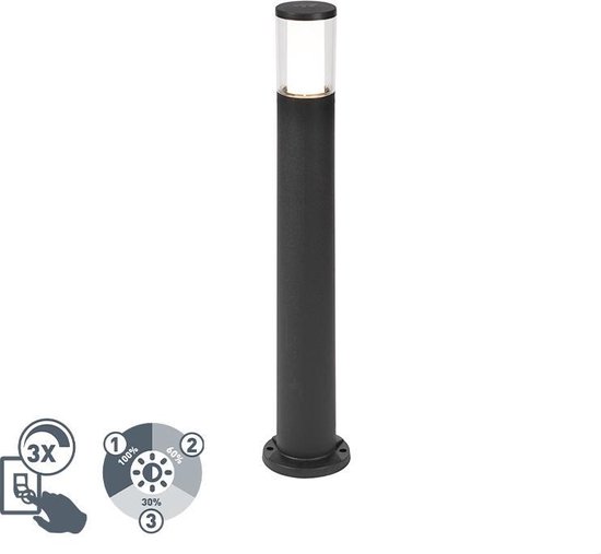 ZTWLEED 2 stuks LED-tuinlamp,6W Staande lamp voor de tuin,Staande lamp voor buiten AC220V 40CM Koud wit 6000K waterdicht IP65 Tuinlamp zwart