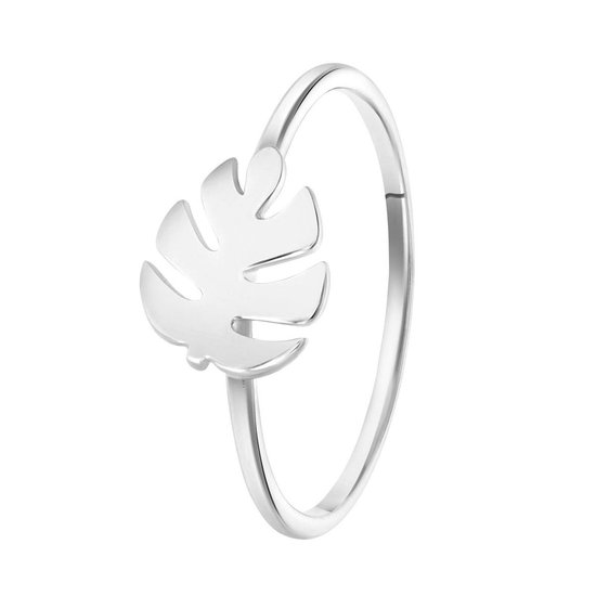 Lucardi – Dames Ring blad – Ring – Cadeau – Echt Zilver – Zilverkleurig