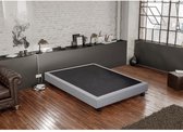 CREASOM Boxspring 160 x 200 - 14 vaste latten - Lichtgrijs hout - SEQUOIA