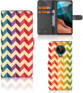 Flip Case pour Xiaomi Poco F2 Pro Coque Zigzag Couleur