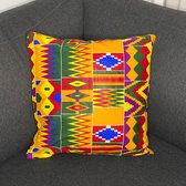 Afrikaans kussen | Kente multicolor - Sierkussen 45x45 - 100% Katoen | Sierkussens 45x45 Kussenhoes | Binnenkussen 45 x 45 | Tribal kussen | African pillow