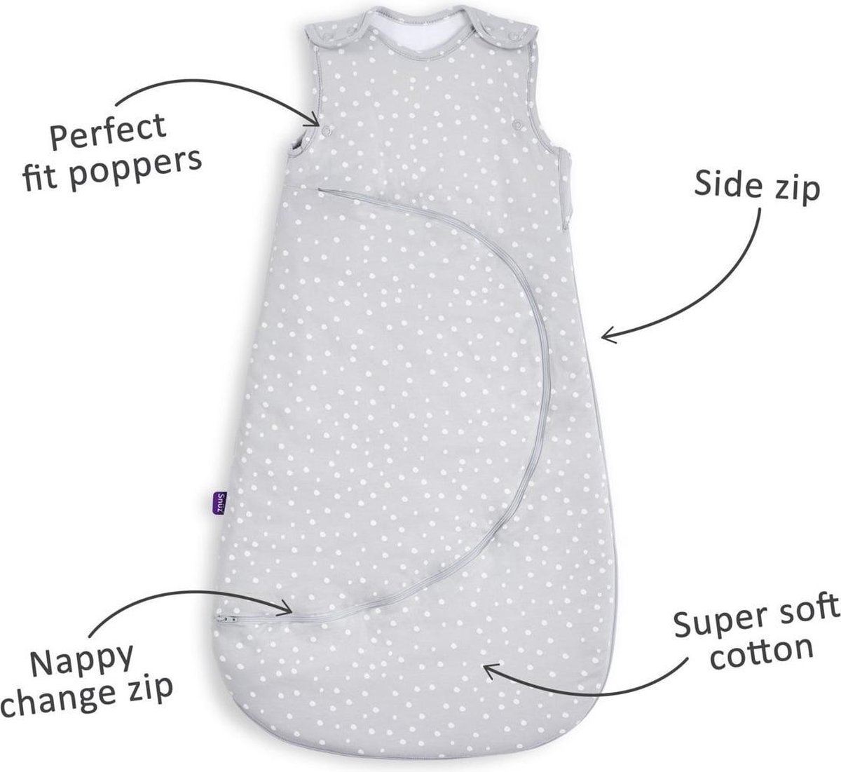 Snuz Snuzpouch Baby Slaapzak White Spot 1.0 TOG - 0-6 mnd