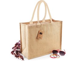Jute boodschappentas/shopper - naturel - 42 x 33 x 19 cm - Naturel goodiebag - 21 liter