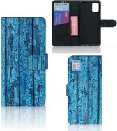 Magnet Case Geschikt voor Samsung Galaxy A31 Telefoonhoesje Wood Blue