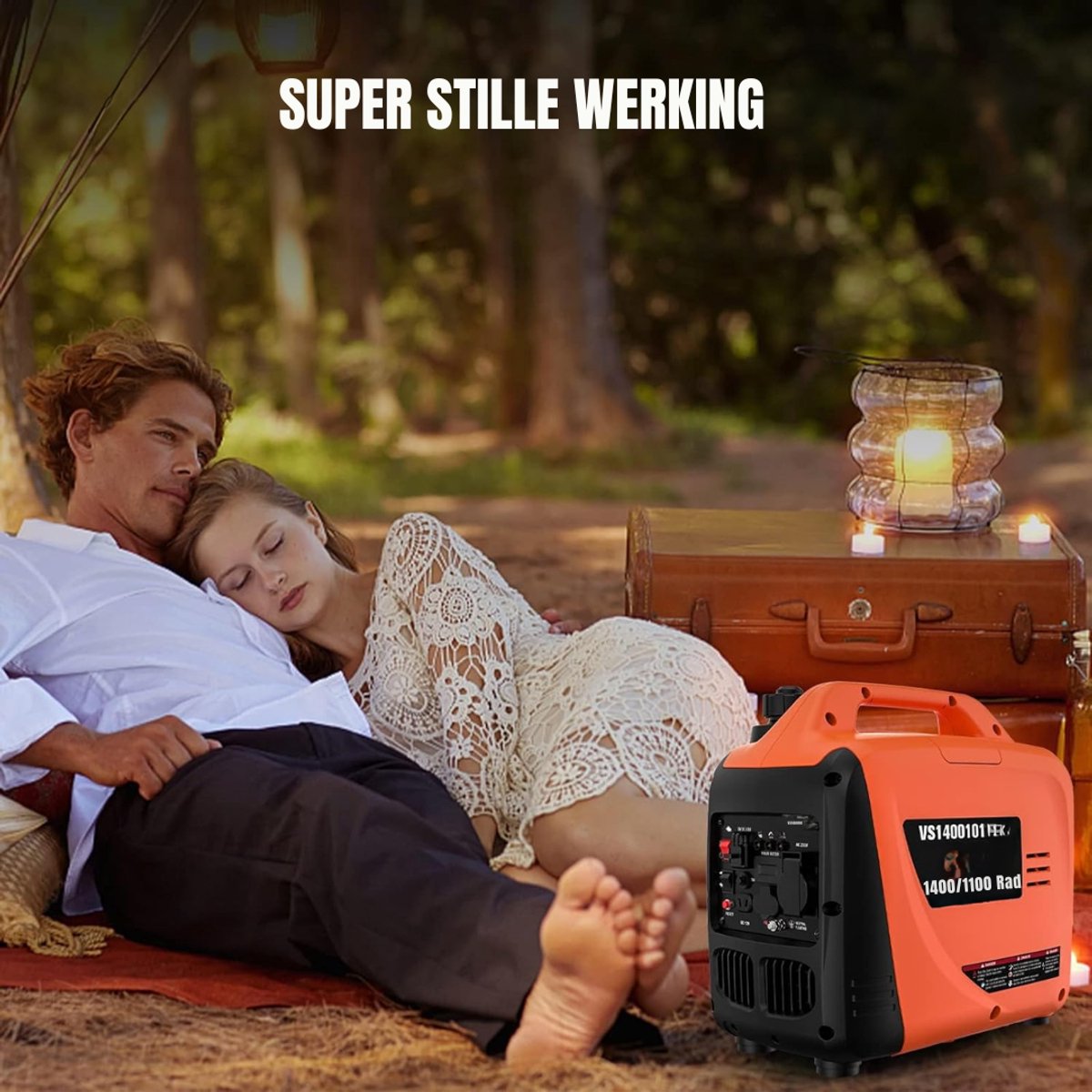MIRA® Stroomgenerator - Stille Benzinegenerator - Noodstroomgenerator - Oranje - 43cm x 26cm x 41cm — afbeelding 2