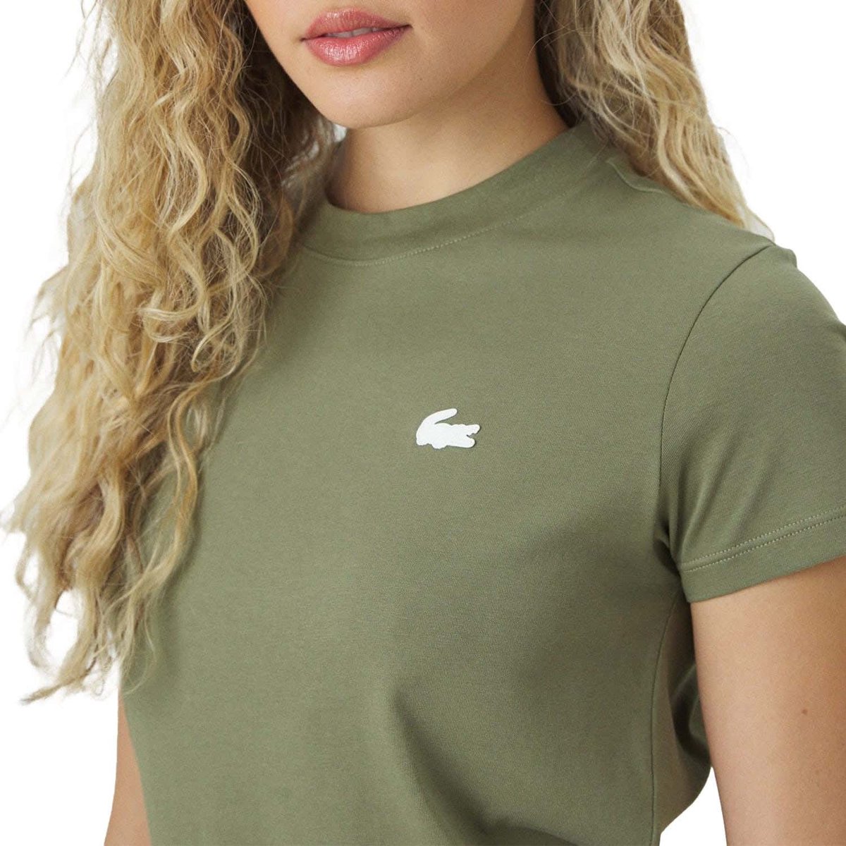 Camiseta Lacoste Core Performance Tf9246 Bmy Mujer Creme