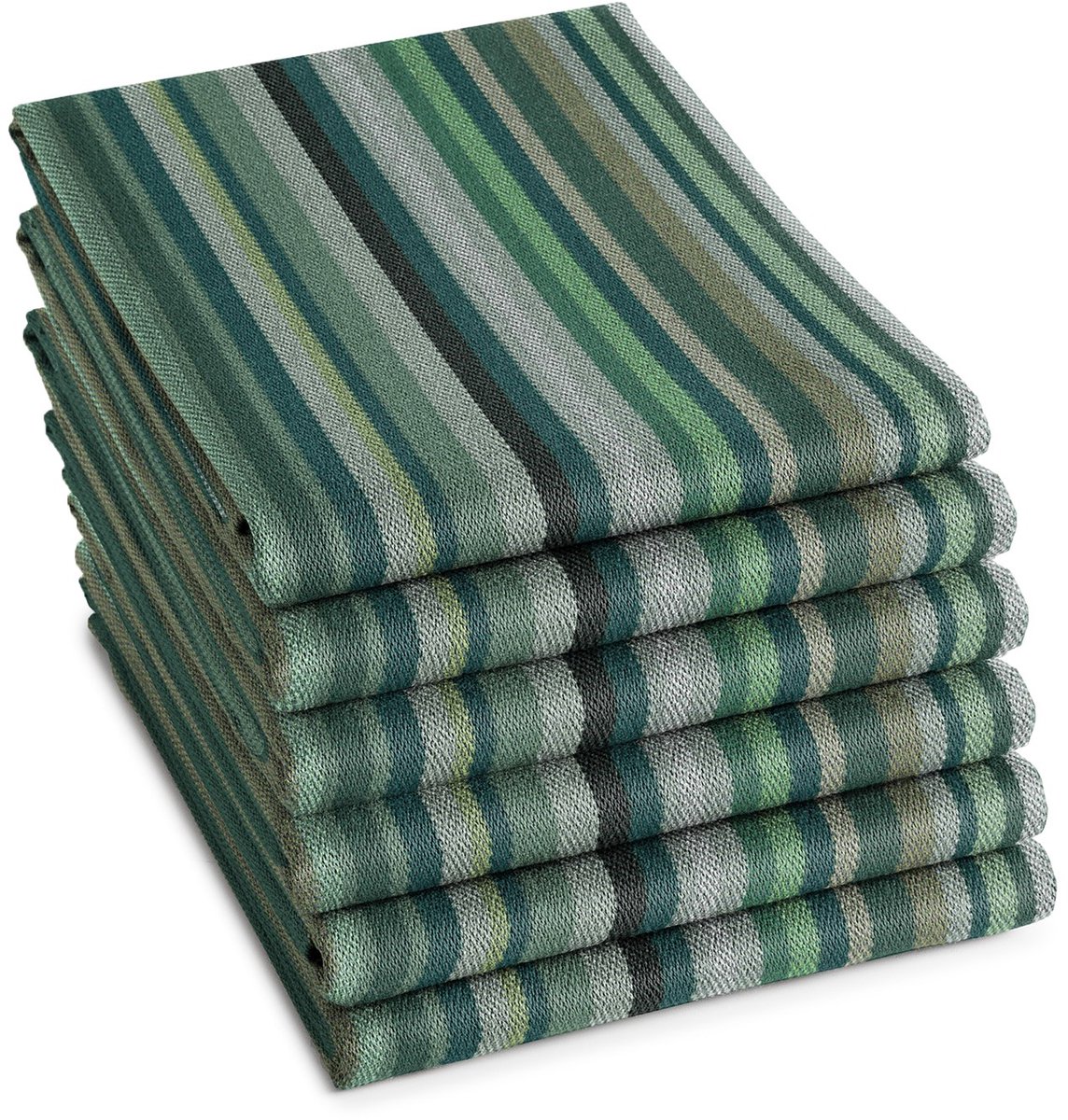 DDDDD - 6x Theedoek - Over the rainbow - 60x65 cm - Groen - Set van 6 stuks