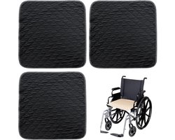 Set van 3 wasbare incontinentiepads voor rolstoelen - Incontinentiepads voor volwassenen - 50 x 50 cm - Waterdicht en absorberend - Geschikt voor rolstoelen, auto's en banken - Herbruikbaar en huidvriendelijk