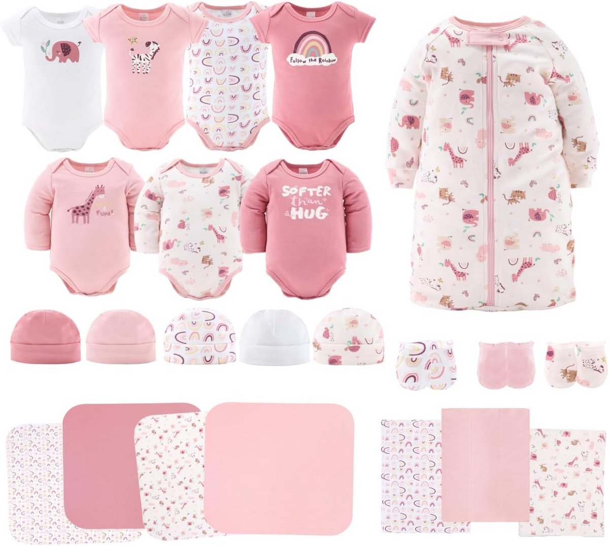23-delige Babyset voor Meisjes Cadeauset Kleding en Essentiële Benodigdheden