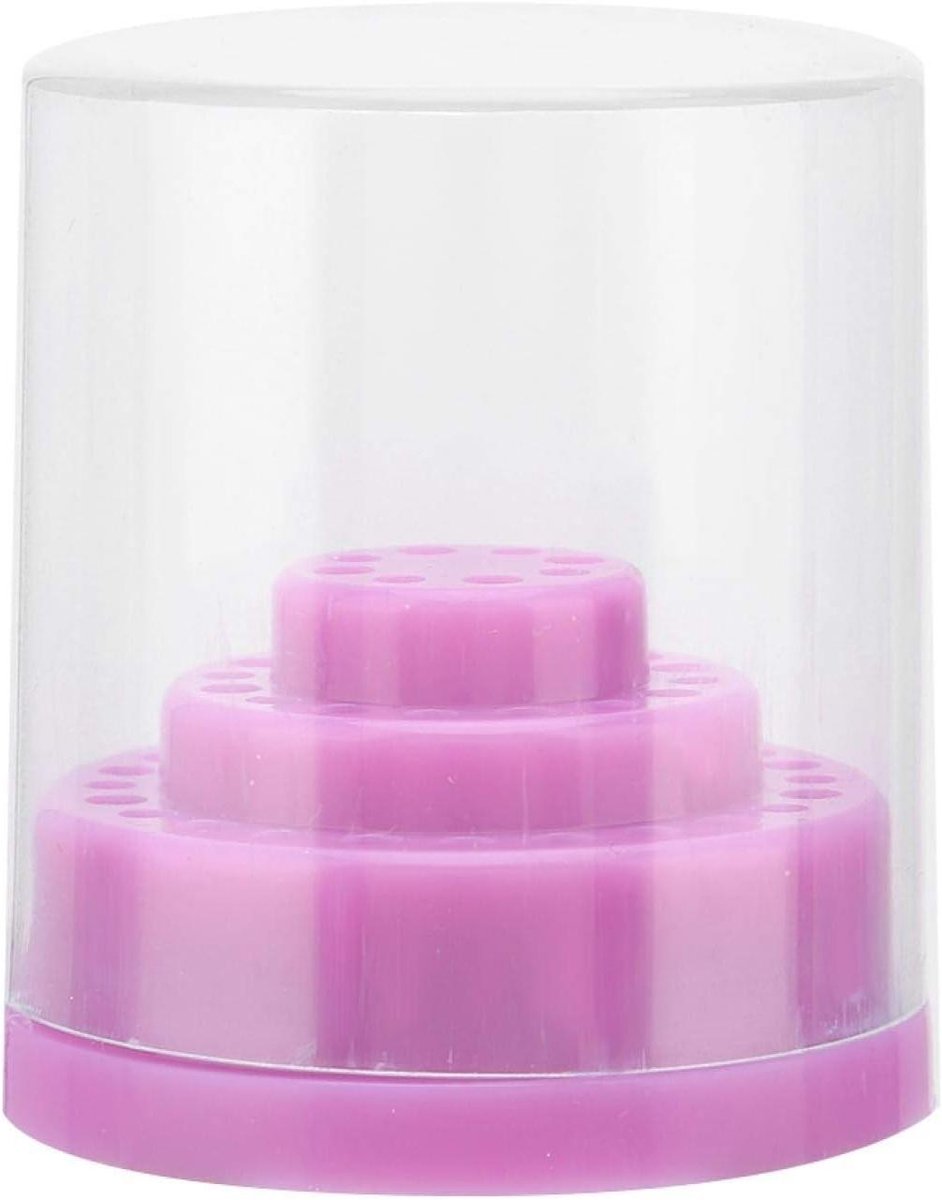Nail boren standaard met 48 gaten voor nagelboor opbergbox - Paars