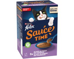 Top 10 kattensnacks 2026: Felix Sauce Time Kip & Zalm 6 x 40 g
