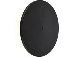B.K.Licht BRILONER - Buiten Wandlamp Oplaadbaar - USB-C - dimbaar - warm wit licht - zwart - Ø25