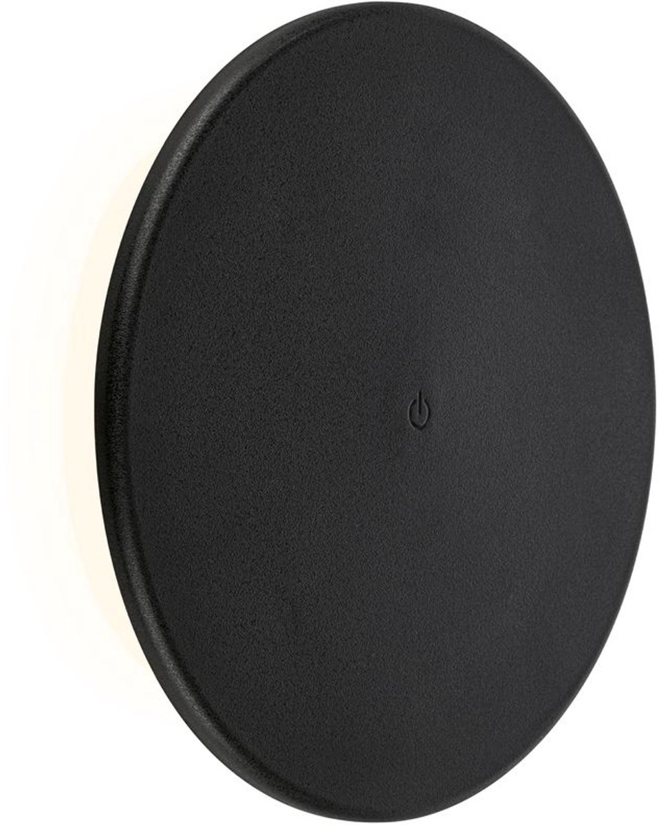 B.K.Licht Briloner - buiten wandlamp oplaadbaar - usb-c - dimbaar - warm wit licht - zwart - ø25 afbeelding