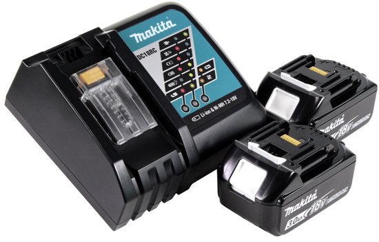 Makita DUB 362 RF accubladblazer 2x18V + 2x accu 3.0Ah + lader van Makita — afbeelding 5