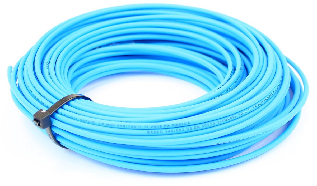 Enkeladerige Installatiekabel 2,5mm² - Flexibel Koper - Blauw, Bruin, Geel/Groen - Lengte op Maat