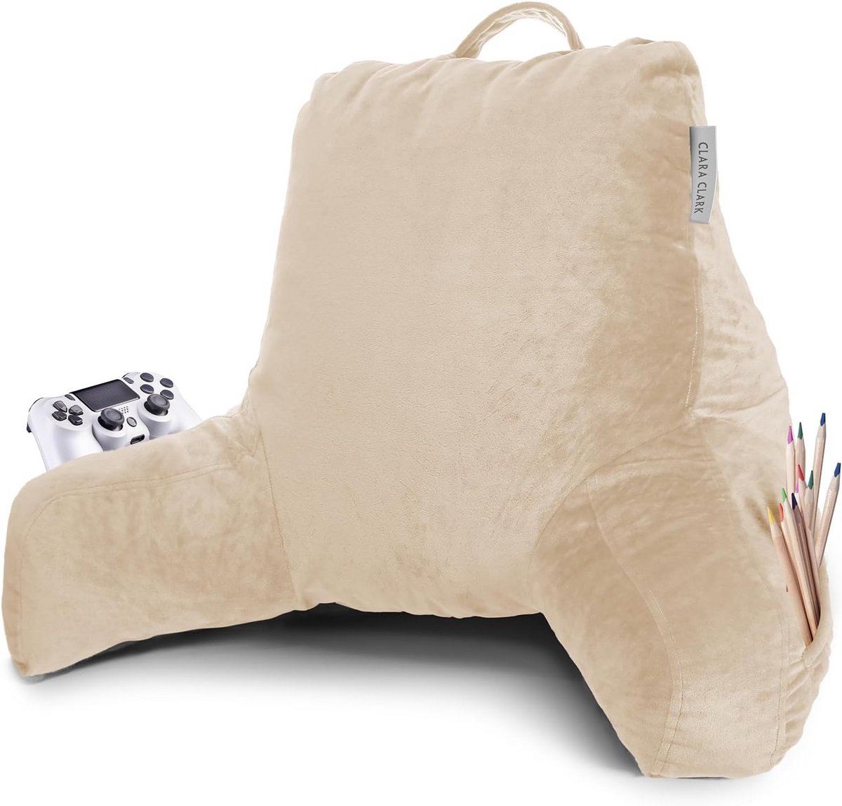 Stevige Rugleuning met Ondersteuning voor Bed en Zitten - Beige Traagschuim