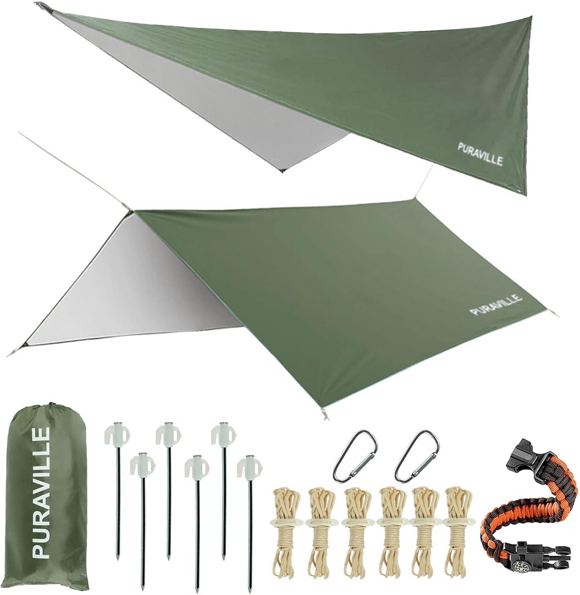Waterdicht zeil voor tent, kamperen en buitengebruik 12 x 3 meter