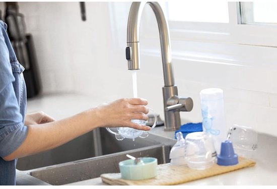 Florixa® Stoomkoker baby - Stomer en Blender - 6-in-1 Multifunctionele Baby Cooker - Wit/Blauw - 32cm x 30cm x 15cm van Merkloos — afbeelding 4