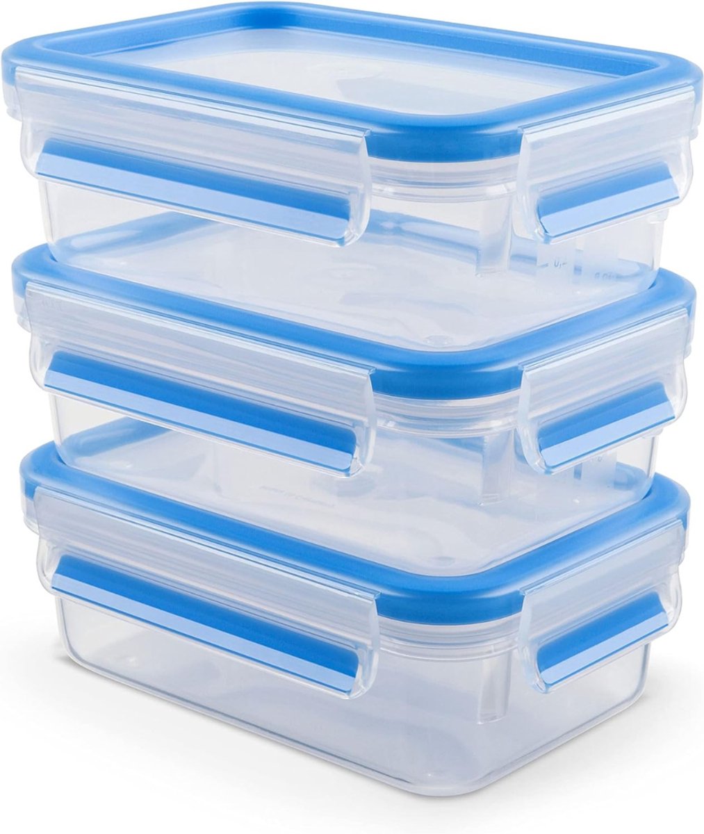 SCH® Magnetron Bakjes met Deksel - Bakjes met Deksel - Transparant/Blauw - 21cm x 14cm x 20cm