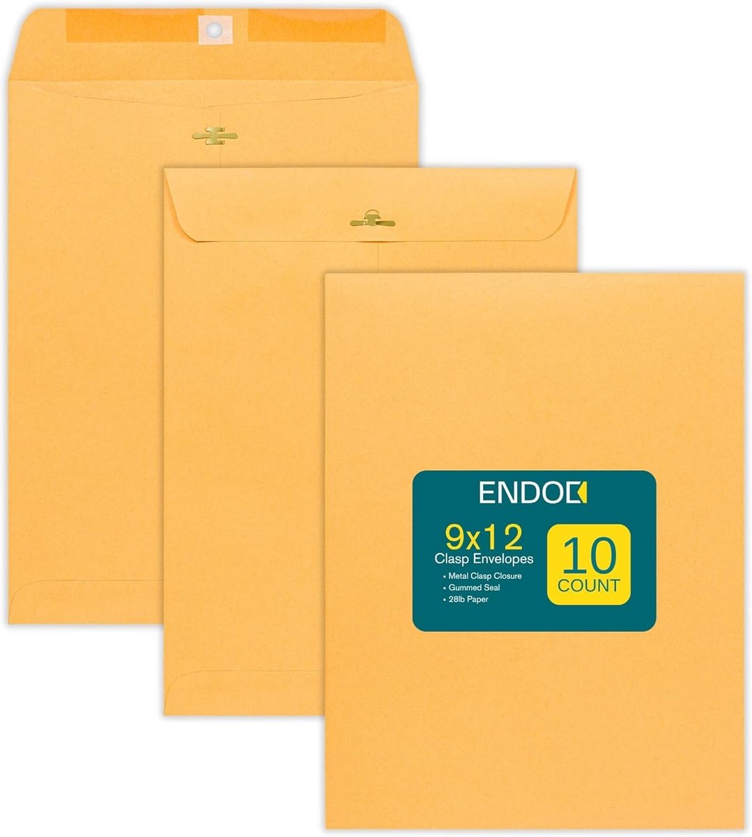 Bruine Kraft Enveloppen 9x12 met Sluiting - 10 Stuks Zwaar Papier