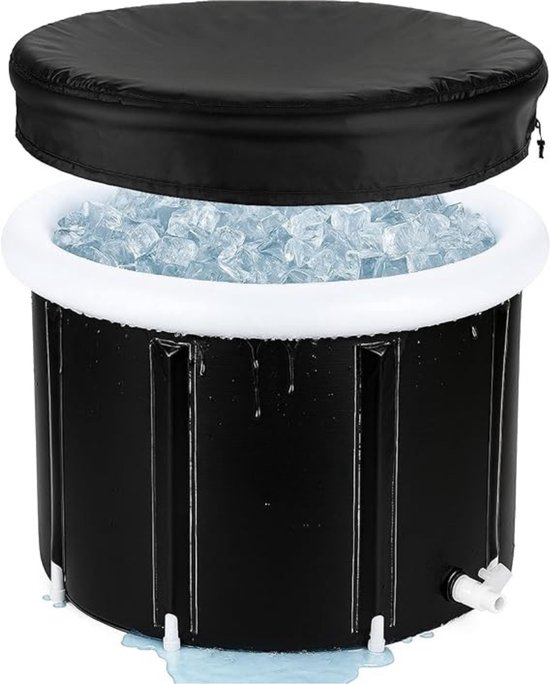 MIRA® Zitbad voor Douche - Zitbad - Ligbad - 118 x 62 x 52 - Opvouwbaar - Zwart - 75cm x 75cm x 55cm