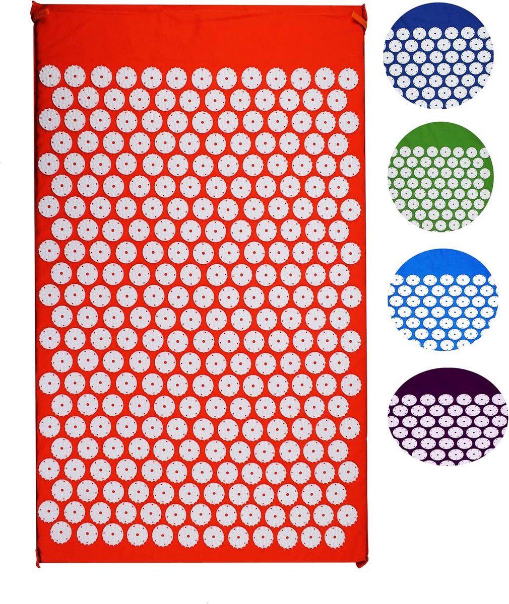 Acupressuurmat voor Rug, Nek en Ontspanning (Oranje, 77x48 cm)