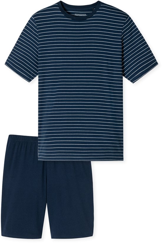 Schiesser Pyjama kort Casual Essentials - Heren Shortama - admiral