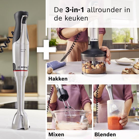 Bosch Serie 8 MSM8M934 - ErgoMaster Staafmixer - 1500W - Roestvrijstaal van Merkloos — afbeelding 3