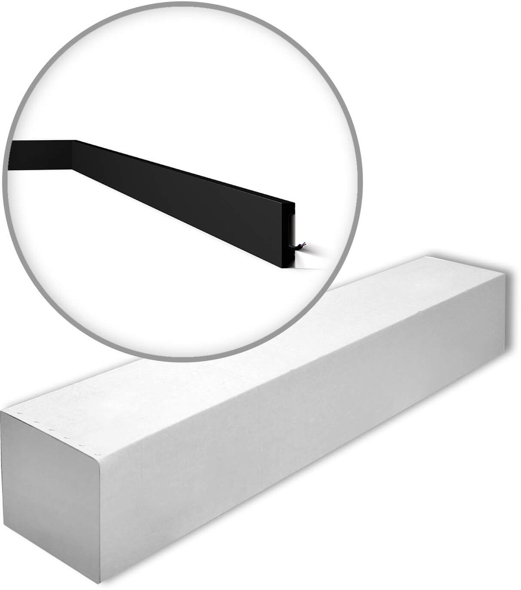 NMC FT2 BLACK-box WALLSTYL Noel Marquet 1 doos 17 stukken Plint Frieslijst modern design zwart | 34 m