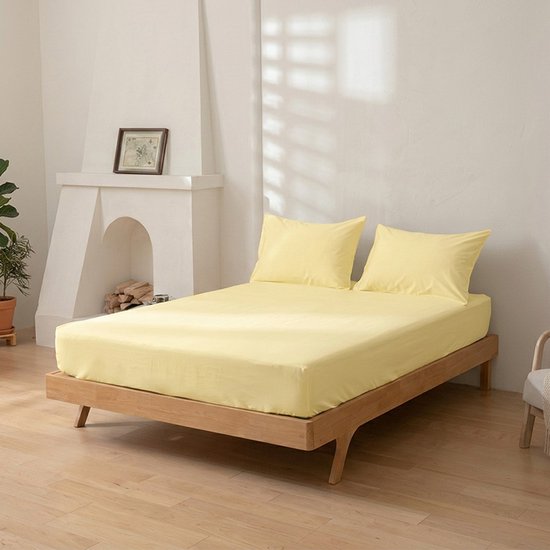 Plain Dyed Rose Hoeslaken, 160 x 200 cm, 100% percale katoen, lichtbruin