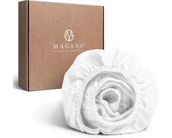 Luxe Hoeslaken Boxspring Topper 180x200 | Zacht Bamboe Katoen Satijn | 400 TC Wit