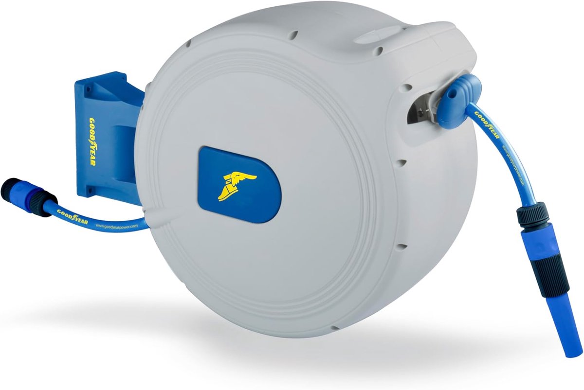 Automatische Tuinslanghaspel 30 Meter - Wandmodel met 180° Draaibare Houder