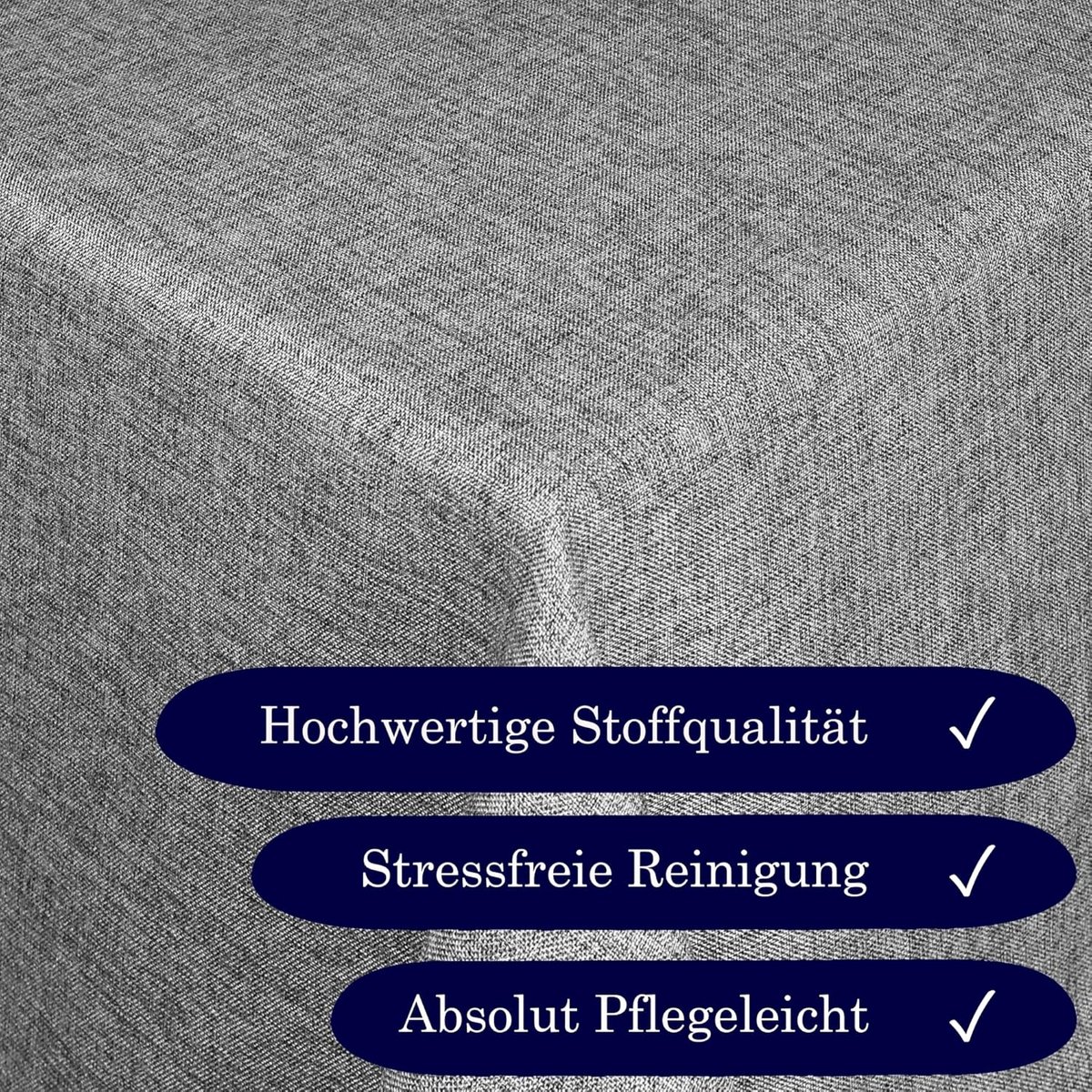 Stijlvol Tafelkleed Jacquard Linnenlook met Vlekbescherming Rechthoekig Grijs