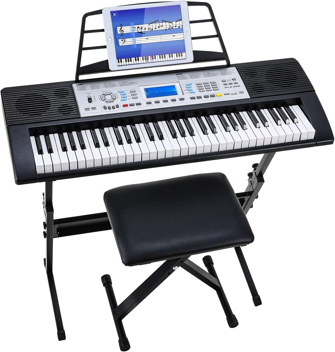 61 Toetsen Digitaal Piano Keyboard voor Beginners met Standaard en Kruk