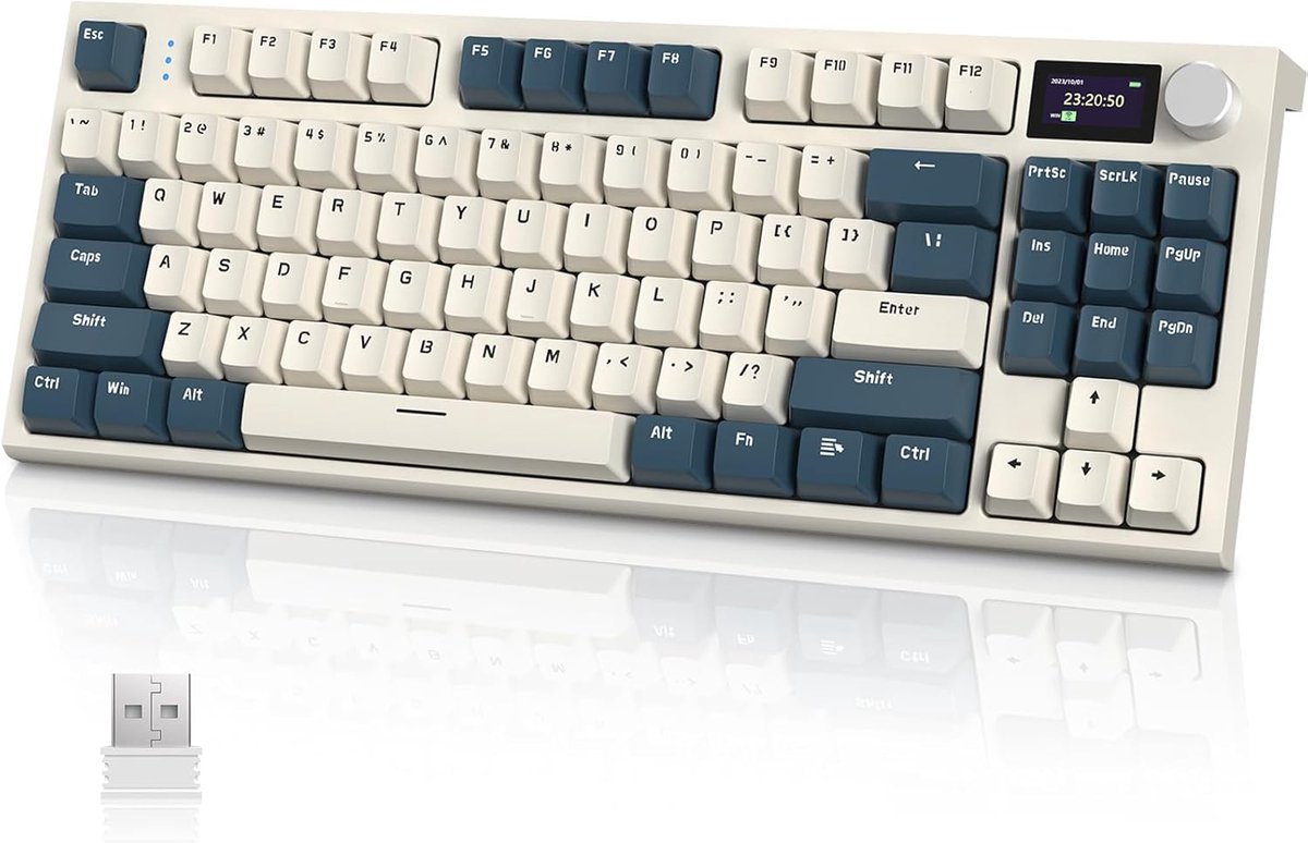 Mechanisch Gaming Toetsenbord TKL 75% - Tri-Mode Draadloos, Hotswap, RGB en TFT Display