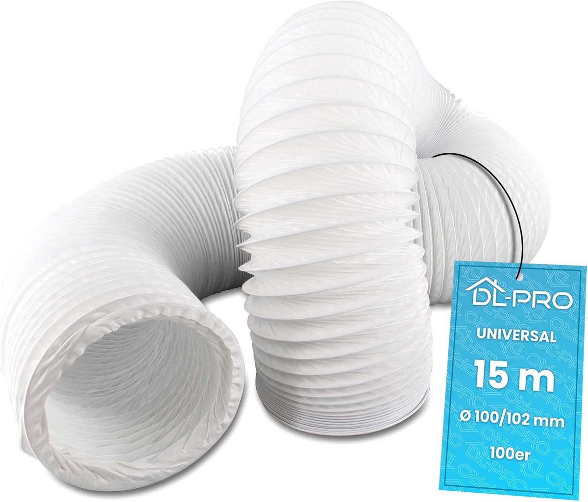 Flexibele Afvoerslang 15 Meter Ø100 mm voor Droger, Airco en Afzuigkap
